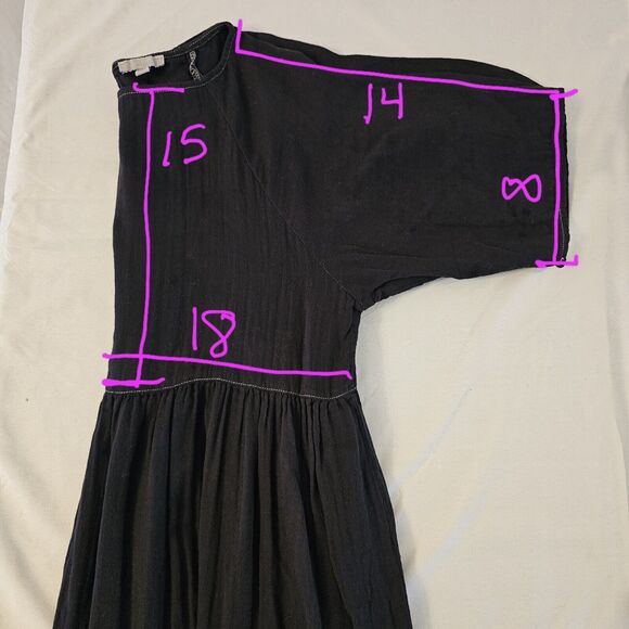 JOHNNY WAS CALME ~ Tiered Raglan Dress ~ Black ~ Size XS NEW $148 - Picture 9 of 10